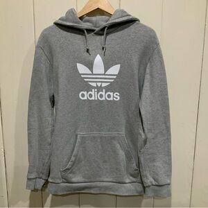 Adidas Men’s Gray Pullover Trefoil Hoodie Big Logo Men’s Medium
